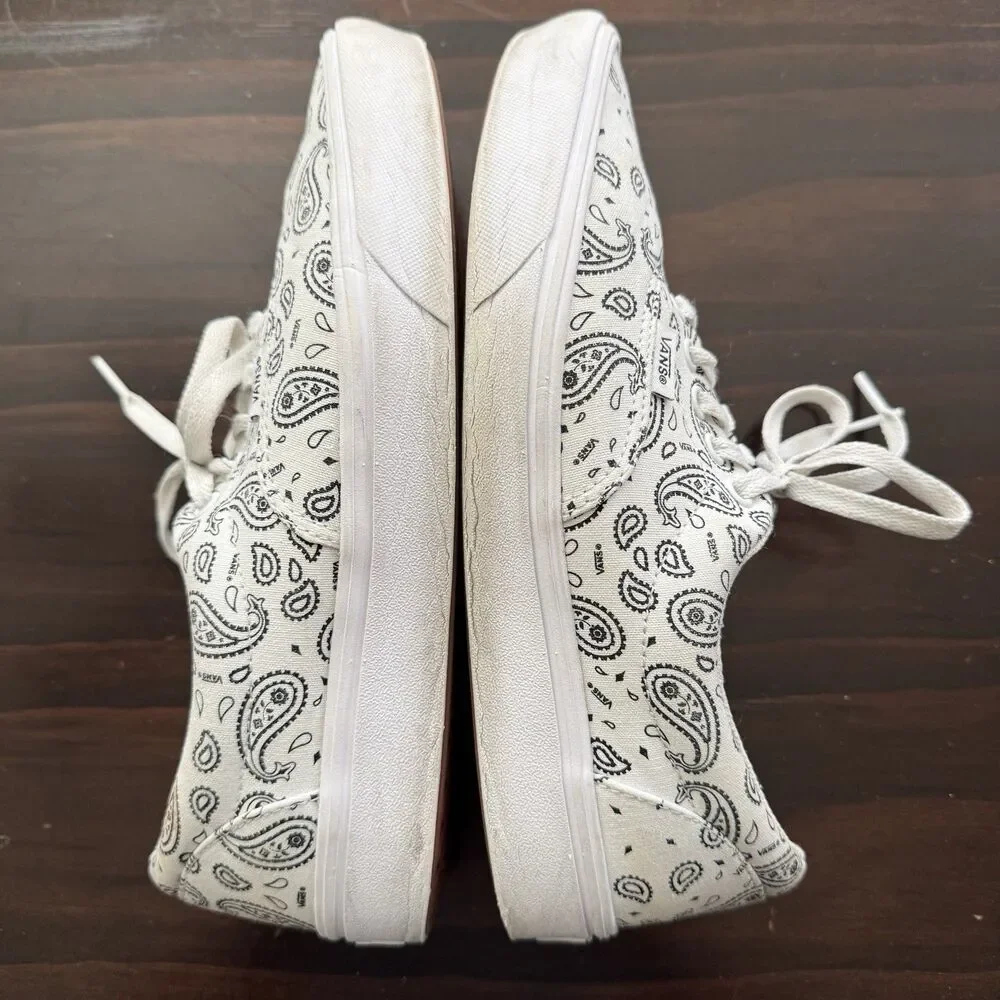 Size 8.5 - Vans ComfyCush Era Paisley - White Bold In Bandana Sneakers - Picture 5 of 9